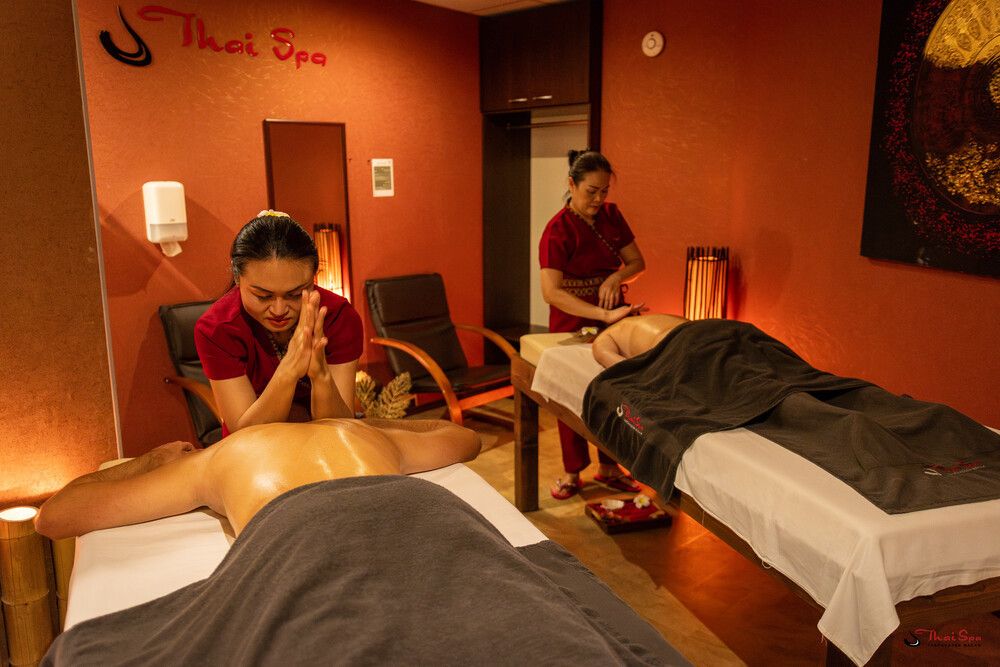 Relaxing massage room at The Coconut Russian Thai Spa in Candolim Goa
