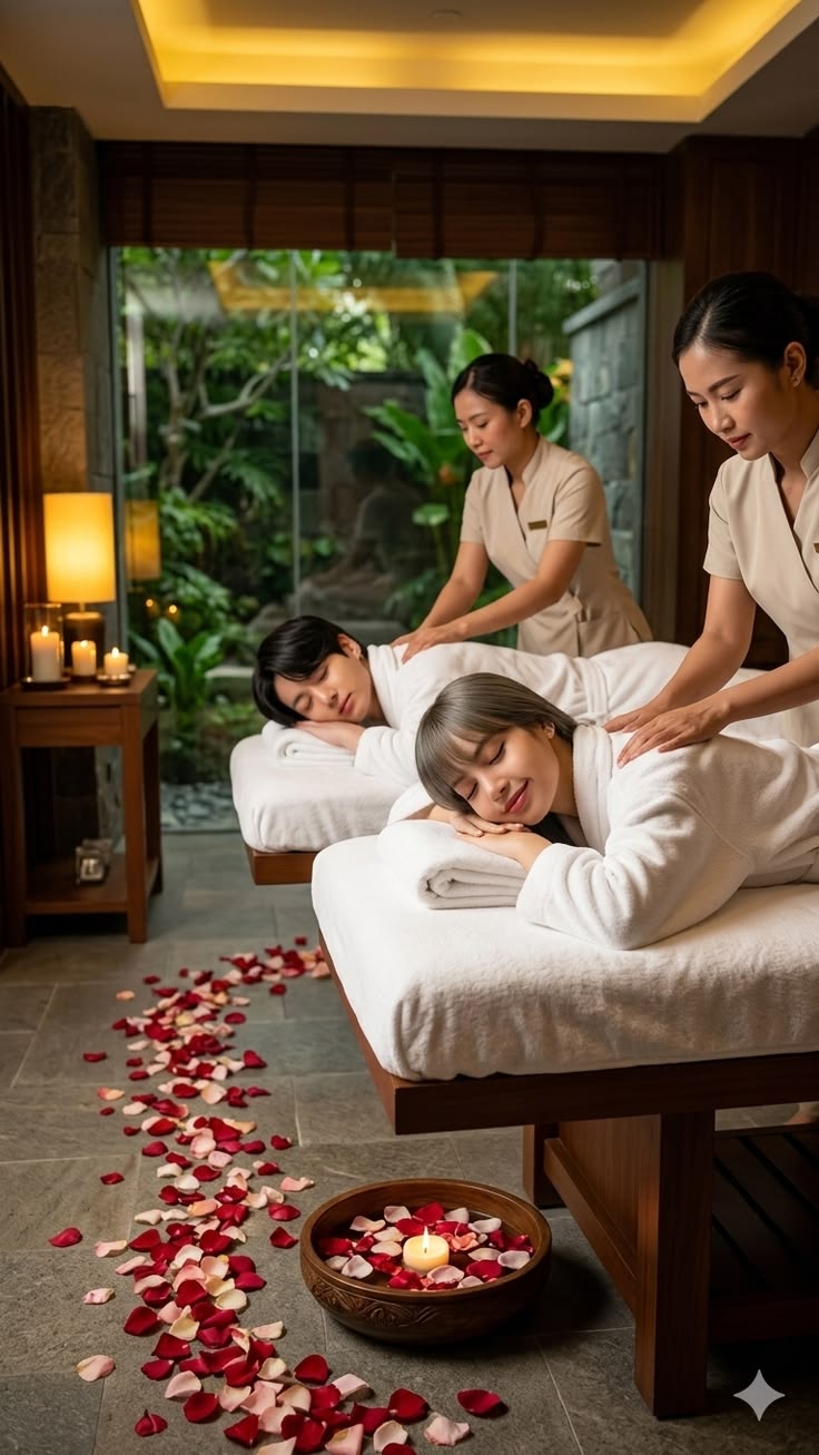 Deep tissue massage room at a luxury spa