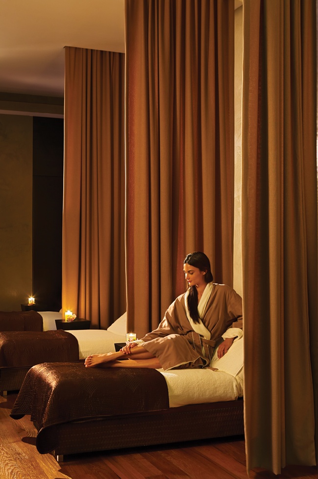 Balinese-inspired massage and relaxation room